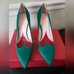 Roger Vivier Green  Heels Modern Design Fit USA 9.5